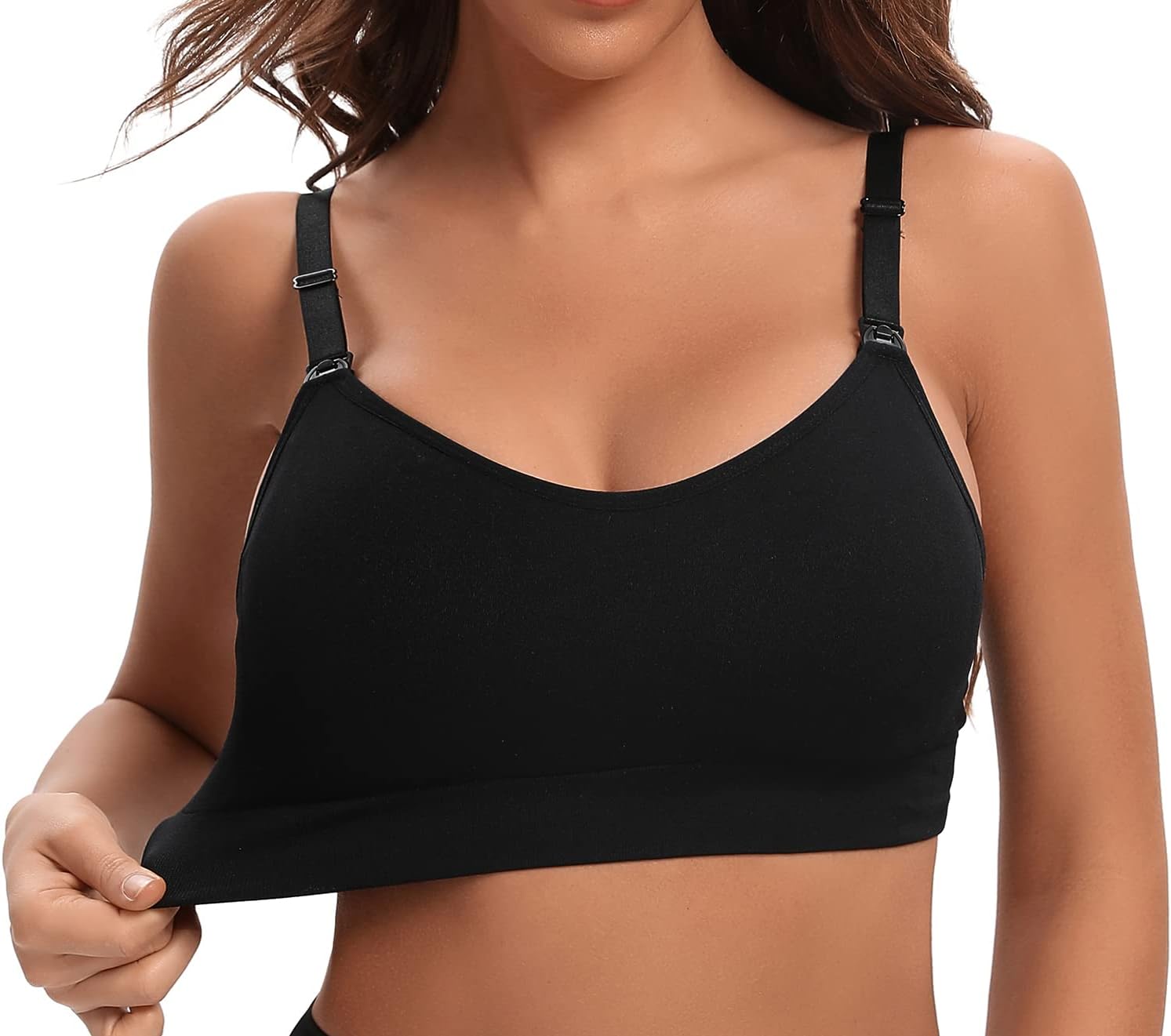 5Pack Seamless Nursing Bra Women Maternity Breastfeeding Pregnancy Support Full Coverage Padded Cups - Image 2