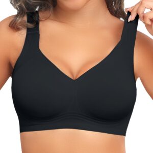 Womens Seamless Wireless Supportive Bra Push Up Comfort Soft No Underwire Full Coverage T-Shirt Bra