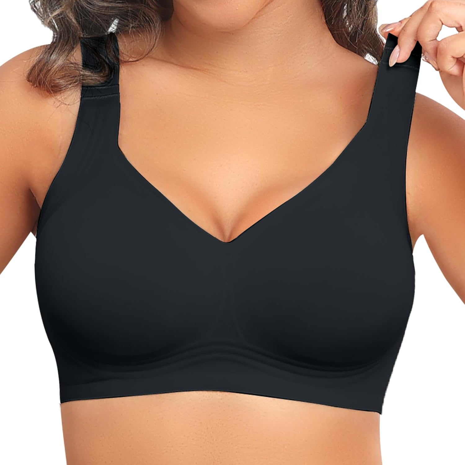 Womens Seamless Wireless Supportive Bra Push Up Comfort Soft No Underwire Full Coverage T-Shirt Bra