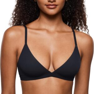Women's  Triangle  Plunge Unlined Seamless Bra No Underwire Sexy Comfortable Everyday