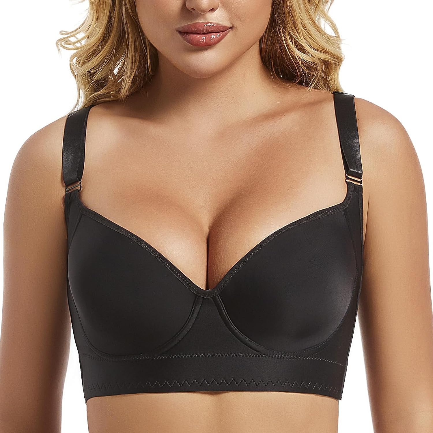 Push Up Bra for Women - Uplift Sculpting T-Shirt Bra with Full Back Coverage and Back Fat Smoothing - Image 2