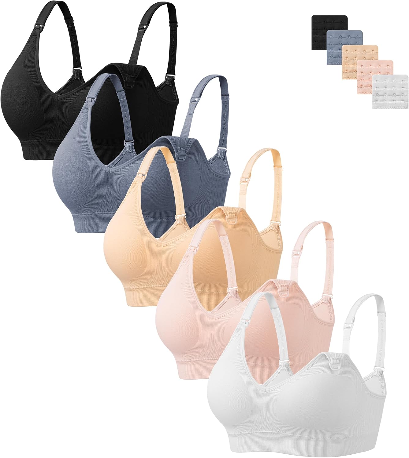 Nursing Bras for Breastfeeding Women Maternity Bras Seamless Wireless Pregnancy Sleep Bra with Bra Extenders